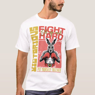 Mode Stil Känguru Boxen Kämpfer Kunst Design T-Shirt