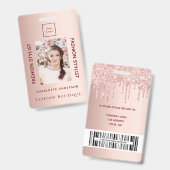 Mode Store Mitarbeiter Foto Rose Gold Luxus Ausweis (Vorder- & Rückseite)