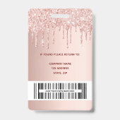 Mode Store Mitarbeiter Foto Rose Gold Luxus Ausweis (Rückseite)