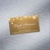 Mode-Stylist - Schimmernde Gold Glitzer Glitzern Magnetische Visitenkarte (Beispiel)