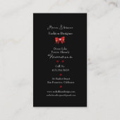 Mode-Stylist Silver Stiletto mit Red Bow Visitenkarte (Rückseite)