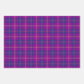 Mode Tartan Kariertes Lila Blaues Rotes Gold Geschenkpapier Set (Vorderseite 2)