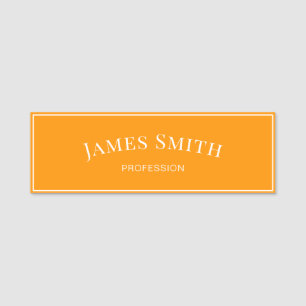 Mode-Trend Burnt Orange White Border Minimalistisc Namensschild