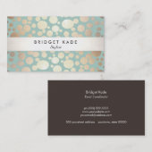 Mode und Beauty Gold Turquoise Circle Muster Visitenkarte (Vorne/Hinten)