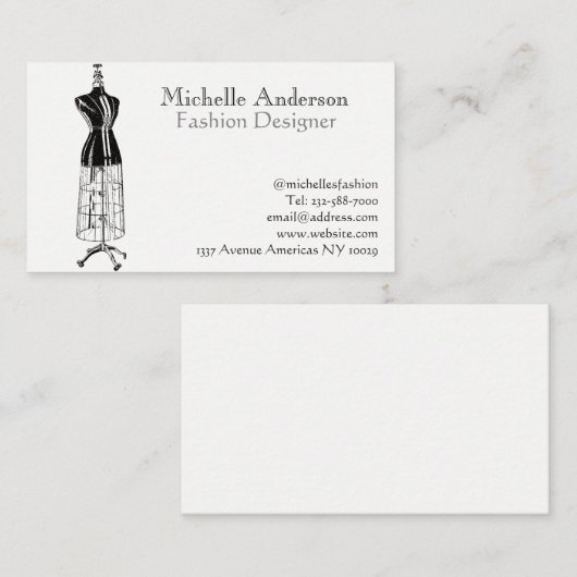 Mode und Kleidung Visitenkarte (Vorne/Hinten)