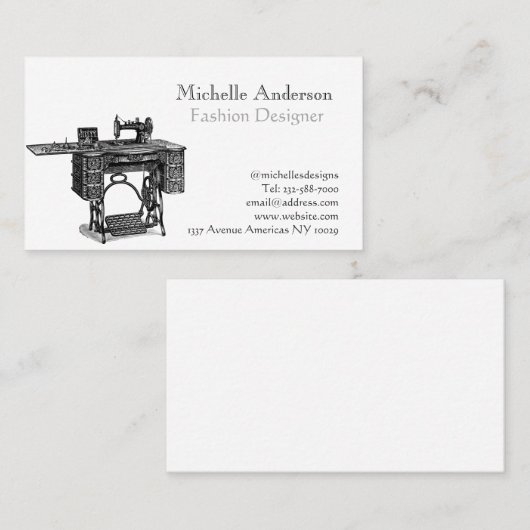 Mode und Kleidung Visitenkarte (Vorne/Hinten)