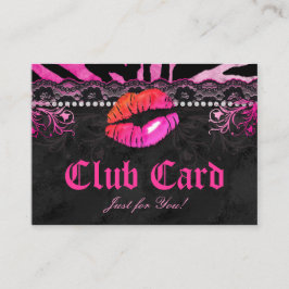 Mode-Verein-Karten-Spitze-Lippenzebra-Rosa-Orange Treuekarte