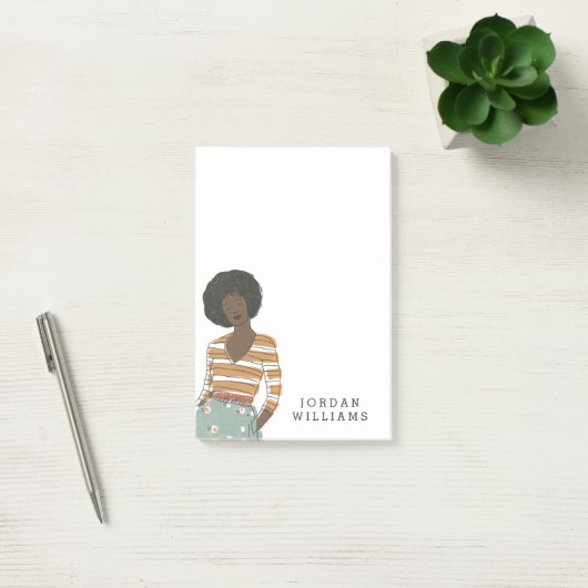 Mode-Vignetten-Porträt Post-it Klebezettel (Büro)