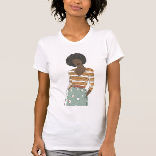 Mode-Vignetten-Porträt T-Shirt