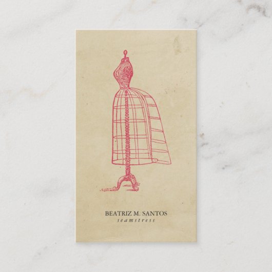 Mode-Vintage Kleiderform-cooles rosa schlichtes Visitenkarte (Vorderseite)