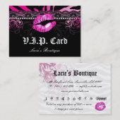 Mode VIP-Karten-Spitze-Lippenzebra-Rosa Rabattkarte (Vorne/Hinten)