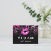 Mode VIP-Karten-Spitze-Lippenzebra-Rosa Rabattkarte (Stehend Vorderseite)