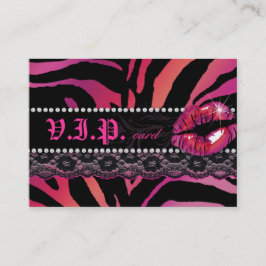 Mode VIP-Karten-Spitze-LippenZebra rosarot Treuekarte
