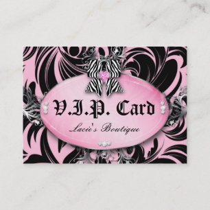 Mode VIP-Karten-Spitzezebra-Bogen-Rosa-Silber Treuekarte
