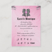 Mode VIP-Karten-Spitzezebra-Bogen-Rosa-Silber Treuekarte (Rückseite)