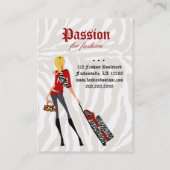 Mode-Visitenkarte-Handtaschen-KofferZebra Visitenkarte (Rückseite)