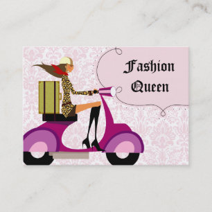 Mode-Visitenkarte-Roller-Frauen-Rosa Visitenkarte