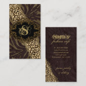 Mode-Visitenkarte-Tierleopard-VelourslederZebra Visitenkarte (Vorne/Hinten)