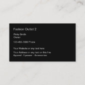 Mode-Visitenkarten Visitenkarte (Rückseite)