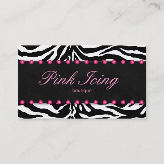 Mode-Visitenkartezebra-Rosa-Punkte Visitenkarte (Vorderseite)