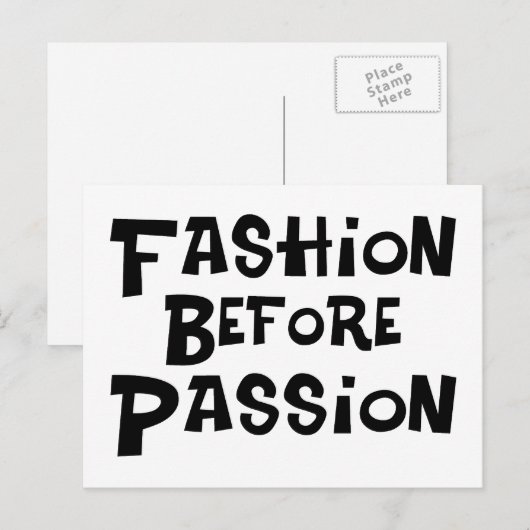 Mode vor Leidenschaft Postkarte (Vorne/Hinten)