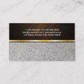 Mode / Weißes Leder & Holz / Goldschmiedearbeiten Visitenkarte (Rückseite)