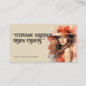 Mode Woman Watercolor Style Visitenkarte (Vorderseite)