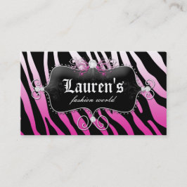 Mode Zebra Juwelier Modernes Rosa Visitenkarte