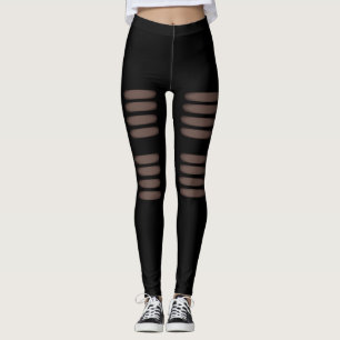 Mode zerrissener Entwurf Leggings