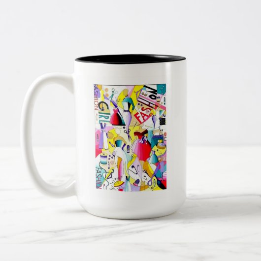 Mode Zweifarbige Tasse (Links)
