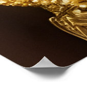 Modeafrikanische Frau Gold Black Jeweled Dress Poster (Ecke)