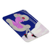 Modebewusste Dame im Winter  Magnet (Rechte Seite)