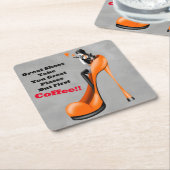 Modebewusste Dame in Stiletto Orange Rechteckiger Pappuntersetzer (angewinkelt)