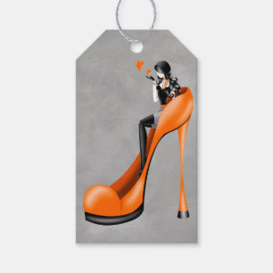 Modebewusste Dame in Stilettos Geschenkanhänger