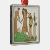 Modebewusste Damen der 20er Jahre spielen Golf Ornament Aus Metall (Rechts)
