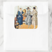 Modebewusste Damen Quadratischer Aufkleber (Tasche)