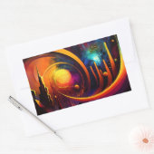 Modebewusste, leuchtend schöne Stadt farbenfrohe K Rechteckiger Aufkleber (Umschlag)