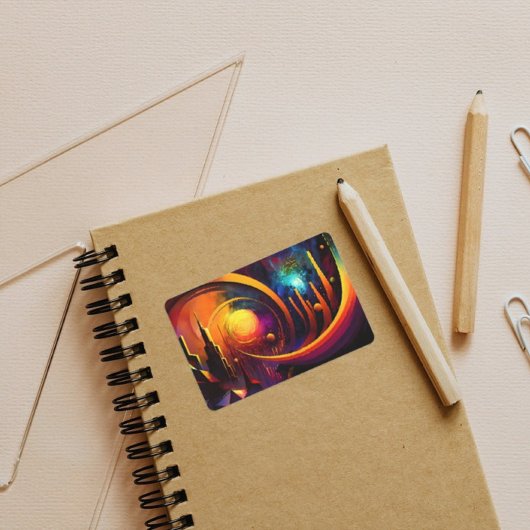 Modebewusste, leuchtend schöne Stadt farbenfrohe K Rechteckiger Aufkleber