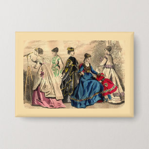 Modebewusste viktorianische Damen Button