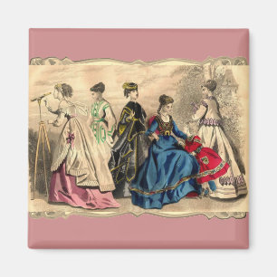 Modebewusste viktorianische Damen Magnet