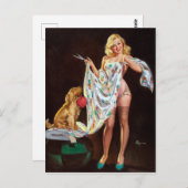 Modebewusstes Button Postkarte (Vorne/Hinten)