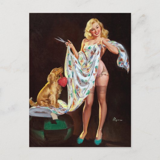 Modebewusstes Button Postkarte (Vorderseite)