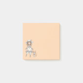 Modebewusstes Mädchen, das mit ihrer Katze spazier Post-it Klebezettel (Vorderseite)