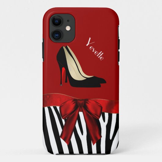 Modebewusstes Red & Zebra Print iPhone 5 Fall Case-Mate iPhone Hülle (Rückseite)