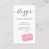 Modeblogger mit rosa Wasserfarben Visitenkarte (Rückseite)