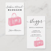 Modeblogger mit rosa Wasserfarben Visitenkarte (Vorne/Hinten)