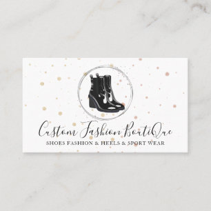 Modeboutique schwarze Winterschuhe Visitenkarte