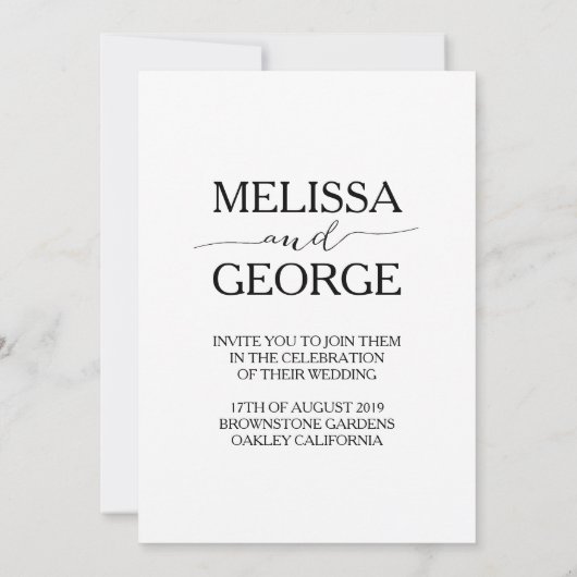 Modebraut und Boden Einladung (Rückseite)