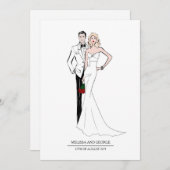 Modebraut und Boden Einladung (Vorne/Hinten)