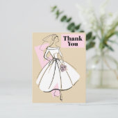 Modebride Neutral Danke beige Postkarte (Stehend Vorderseite)